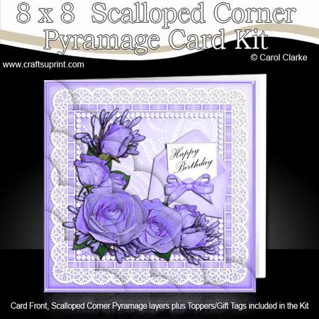 8 x 8 Birthday Roses Lace N Pearls Scalloped Corner Kit