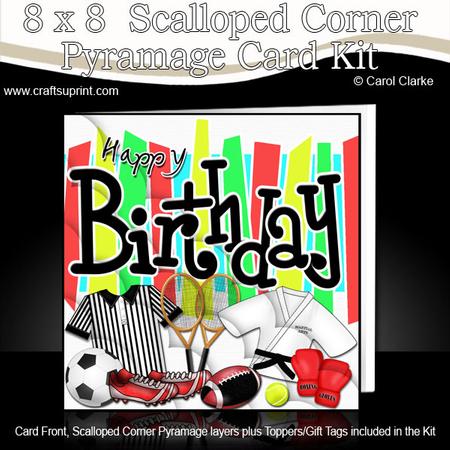 8 x 8 Birthday Sports and Games Scalloped Corner Kit