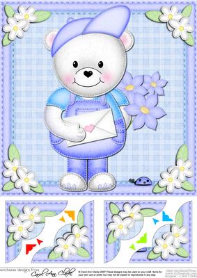 8 x 8 Teddy Ed's Letter Scalloped Corner Topper