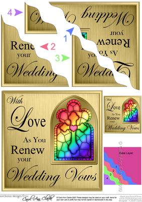 Wedding Vow Renewal Wavy Corner Side Stacker