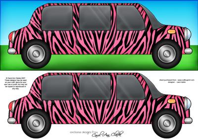 Large Dl Zebra Stripe Stretch Limo Quick Card N 3D Decoupage
