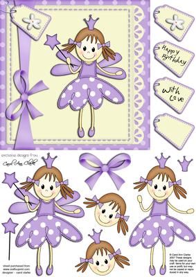 Fairy Twinkletoes and Lace Quick Card N 3D Decoupage