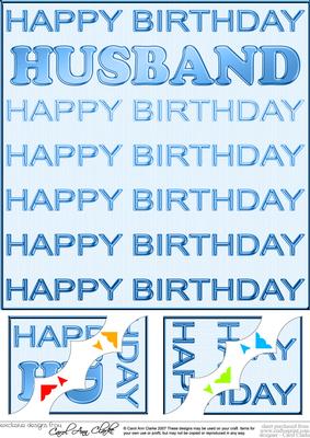 8 x 8 Birthday Husband Scalloped Corner Topper