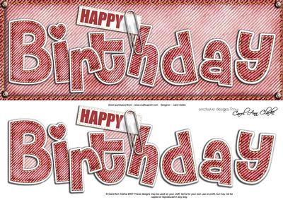 Large Dl Happy Birthday Denim Felties Quick Card N Decoupage