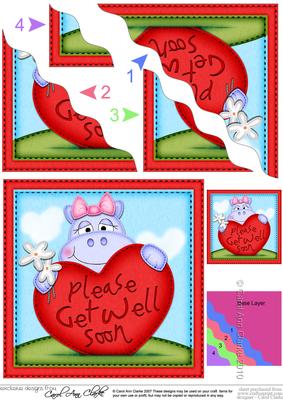Hilda Hippo's Get Well Heart Wavy Corner Side Stacker