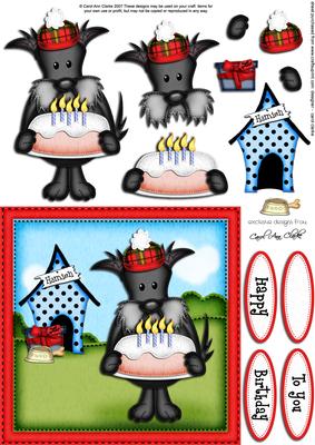 Hamish's Birthday Cake Quick Card N 3D Decoupage