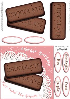 Bourbon Biscuit Birthday Quick Card N 3D Decoupage