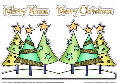 Funky Xmas Trees Shaped Card