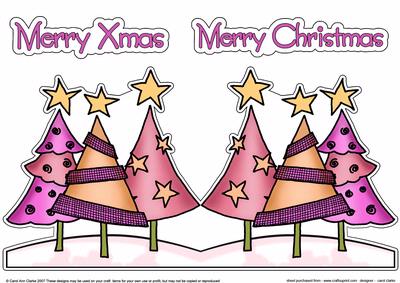 Funky Xmas Trees Shaped Card