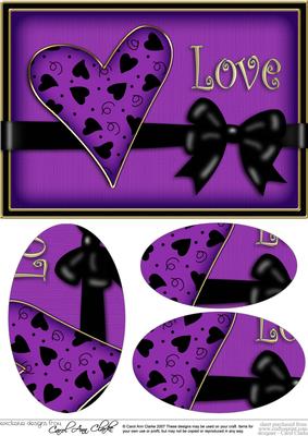 A5 Love Heart Oval Pyramage Topper