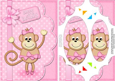 A5 Tu Tu Monkey Scallop Corners and Pyramage