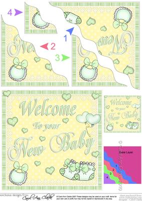 New Baby Boy Wavy Corner Side Stacker Topper