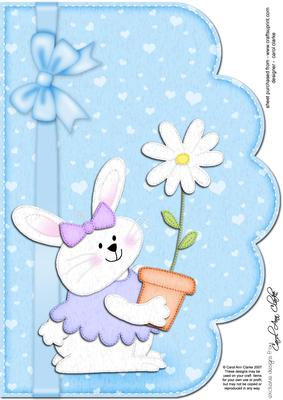A4 Little Bunny Felties Scalloped Edge