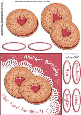 Jammy Dodgers Biscuit Birthday Quick Card N 3D Decoupage