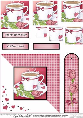 Cup with Roses Quick Card with Pyramage