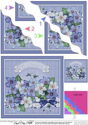 Birthday Pretty Violas N Lace Wavy Corner Side Stacker