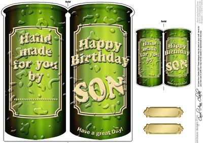 Birthday Son Beer Can Shaped Card
