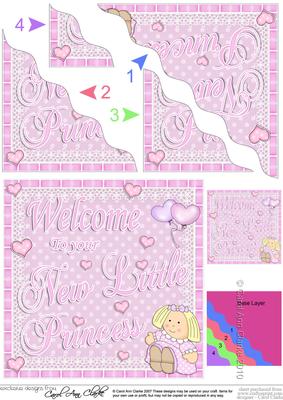 New Baby Princess Wavy Corner Side Stacker Topper
