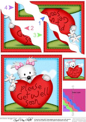 Jess Westie's Get Well Heart Wavy Corner Side Stacker