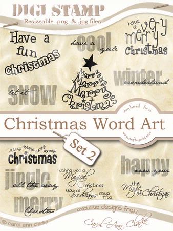 Christmas Digi Stamp Word Kit