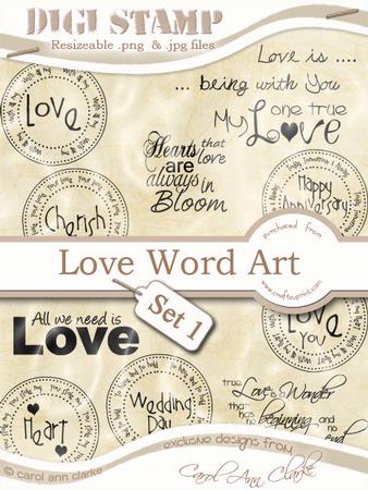 Love Digi Stamp Word Kit