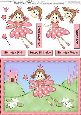 A5 Fairy Twinkletoes Quick Card N 3D Decoupage