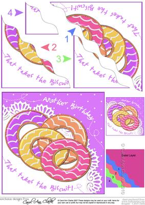 Iced Party Rings Birthday Biscuit Wavy Corner Side Stacker