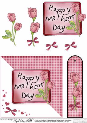 Mothers Day Greeting Card with Decoupage