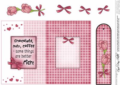 Greeting Fold Back Card with Decoupage