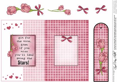 Greeting Fold Back Card with Decoupage