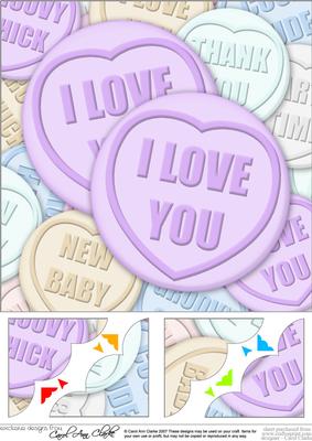 8 x 8 I Love You Sweet Heart Scalloped Corner Topper