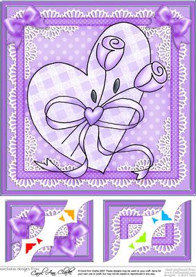 8 x 8 Lovin Heart Scalloped Corner Topper