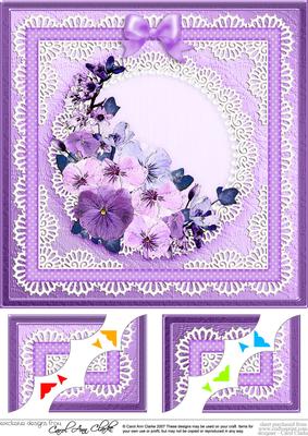 8 x 8 Spring Flowers Scalloped Corner Topper