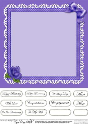Just Roses Matching 8 x 8 Insert Panel and Greetings