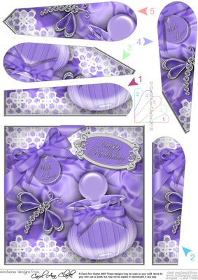 Perfume Lace N Dragonfly Fan Pyramage Topper
