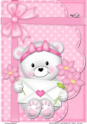 Teddy Tess's Letter A4 Card Topper