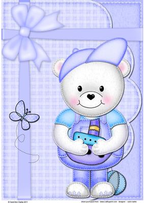 Teddy Ed's Boat A4 Card Topper