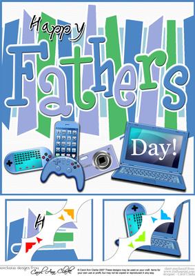 8 x 8 Fathers Day Gadgets Games N Gizmos Scalloped Corner