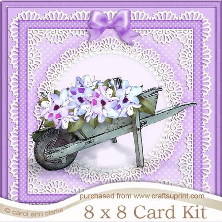 8 x 8 Flower Filled Wheelbarrow Kit with 3D Decoupage