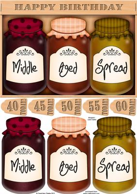 A5 Novelty Middle Aged Birthday Jams N Chutney 3D Decoupage