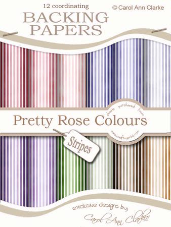 Stripes Backing Papers in Pretty Rose Colours