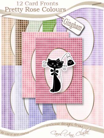 Gingham Card Fronts Set in Pretty Rose Colours