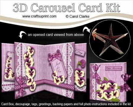 3D Pretty Pansies Floral Carousel Card Kit