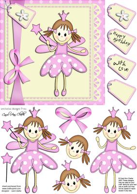 Fairy Twinkletoes and Lace Quick Card N 3D Decoupage
