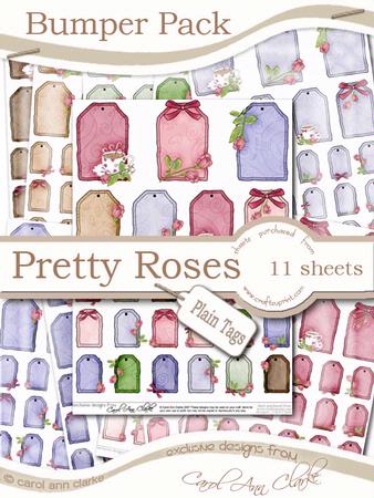 Bumper Value Pack of Pretty Rose Plain Greetings Tags