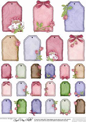 Pretty Rose Plain Greetings Tags