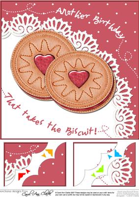 8 x 8 Jammy Dodgers Biscuits Birthday Scalloped Corner Toppe
