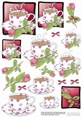 Cup with Rose Decoupage