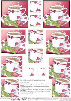 Cup with Rose Twisted Pyramage