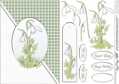 Snowdrops Quick Card with Decoupage